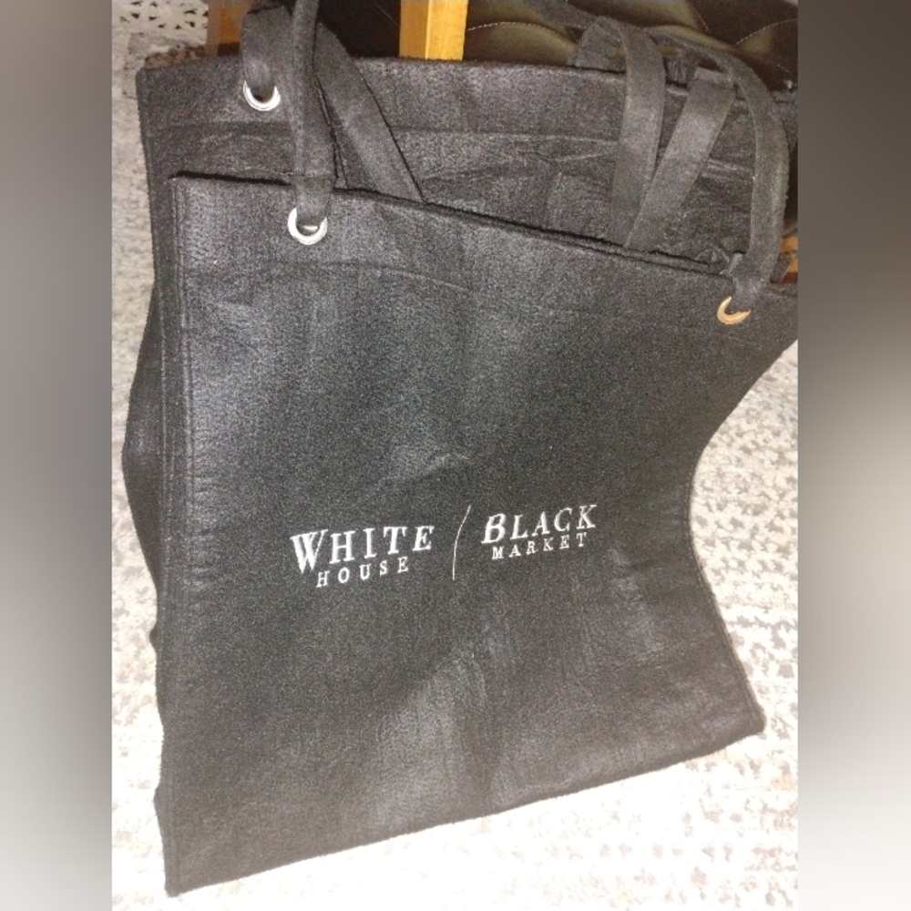 White House Black Market Black Tote Shopping Bags, Set Of 2 - Picture 4 of 7